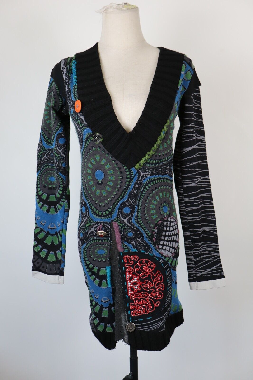 DESIGUAL VESTITO ABITO DONNA TG. S M WOMAN CASUAL VINTAGE DRESS