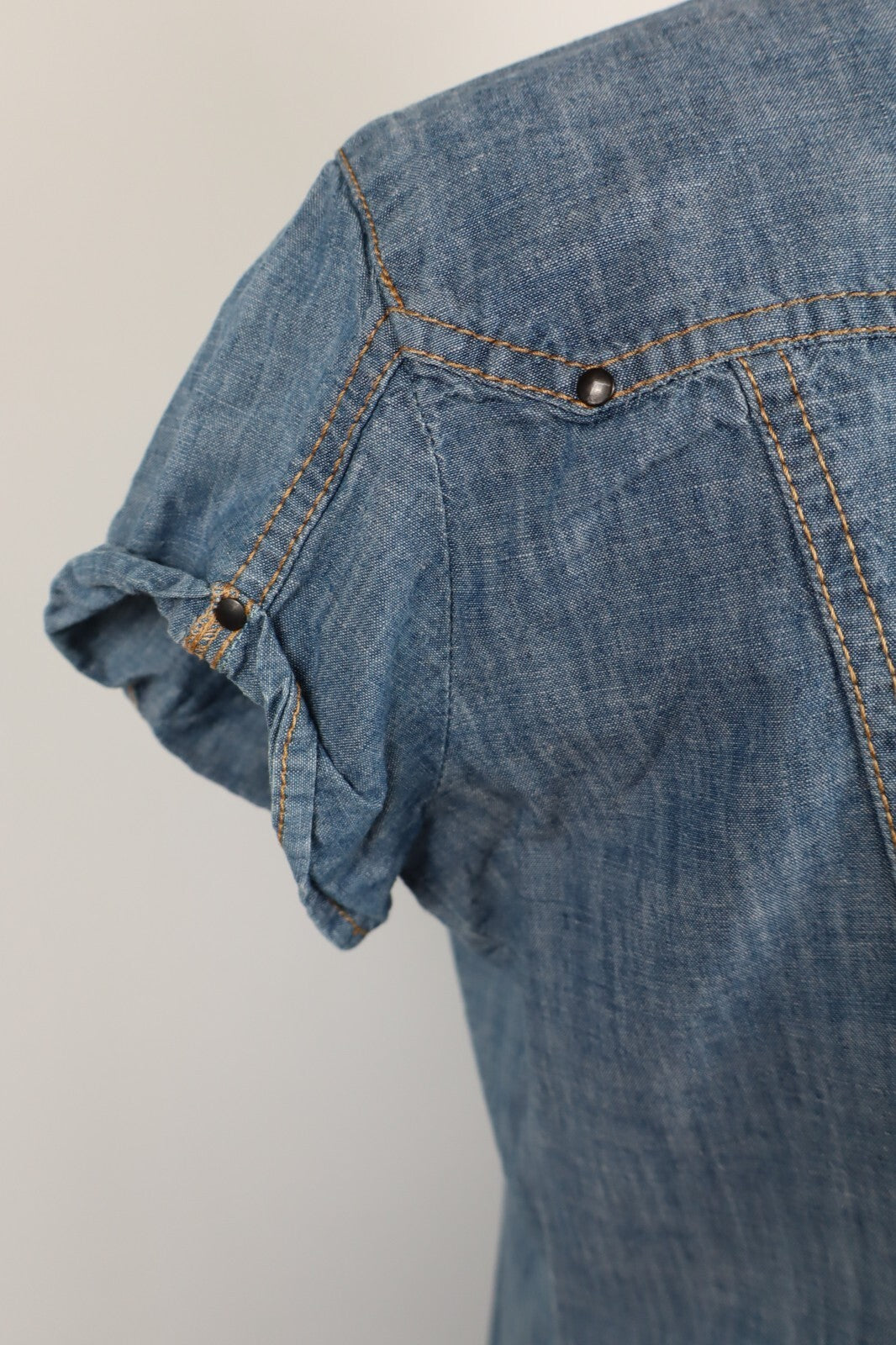 GAS JEANS CAMICIA DONNA TG. L WOMAN SHIRT CASUAL VINTAGE COTONE COTTON DENIM