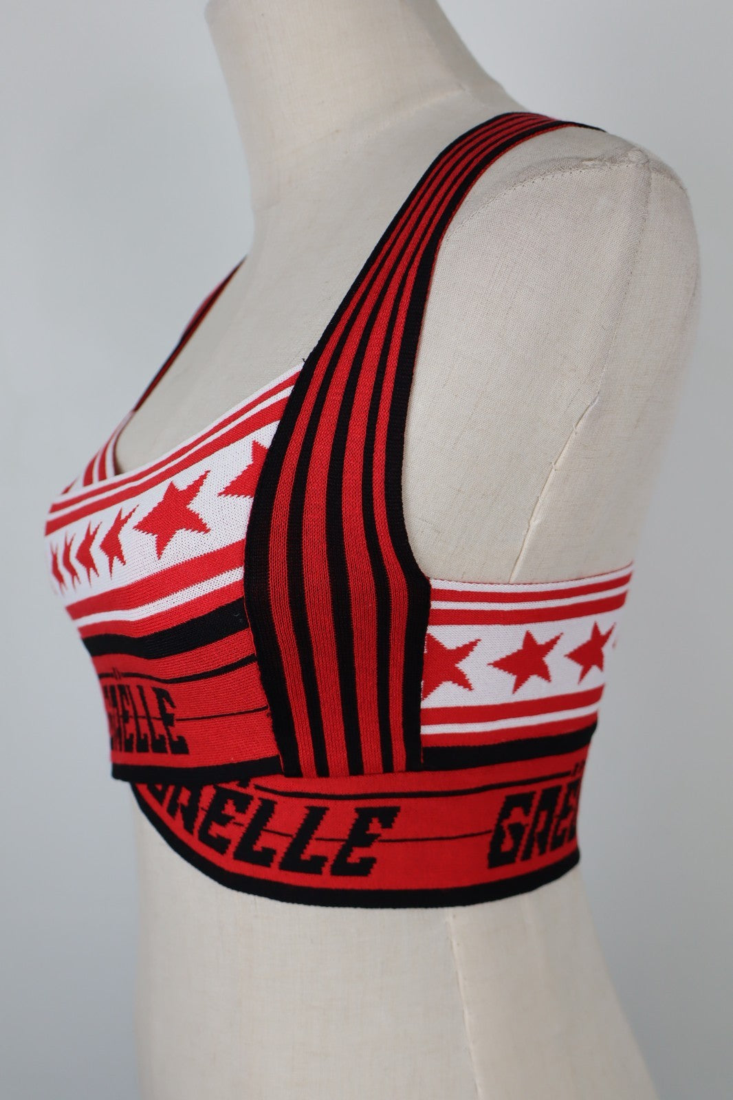 GAELLE MAGLIA DONNA TG. 1 WOMAN CASUAL VINTAGE TOP INCROCIO ELASTICO STELLE