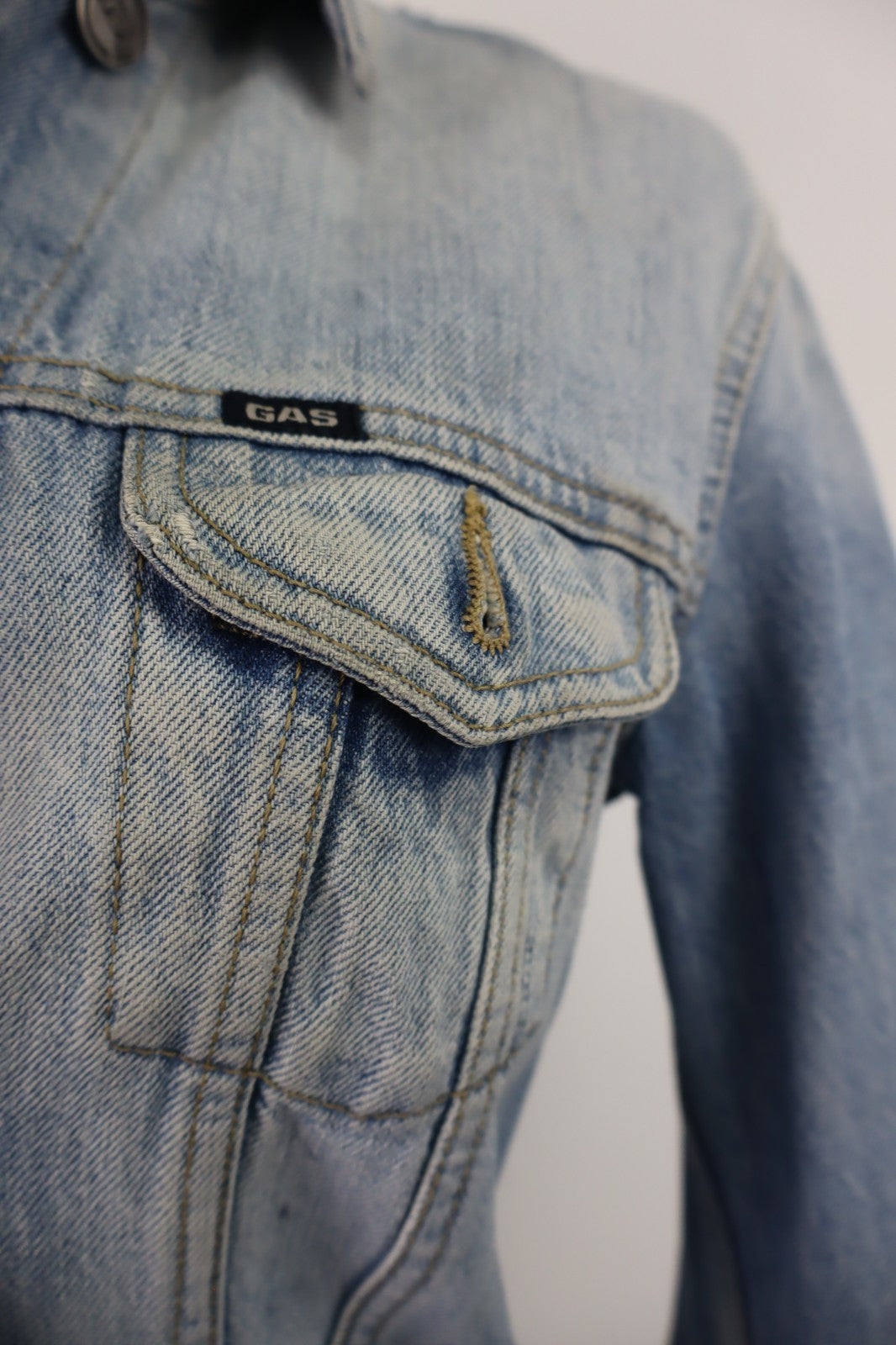 GAS JEANS GIUBBINO DONNA Tg. L WOMAN CASUAL JACKET COTONE COTTON DENIM VINTAGE