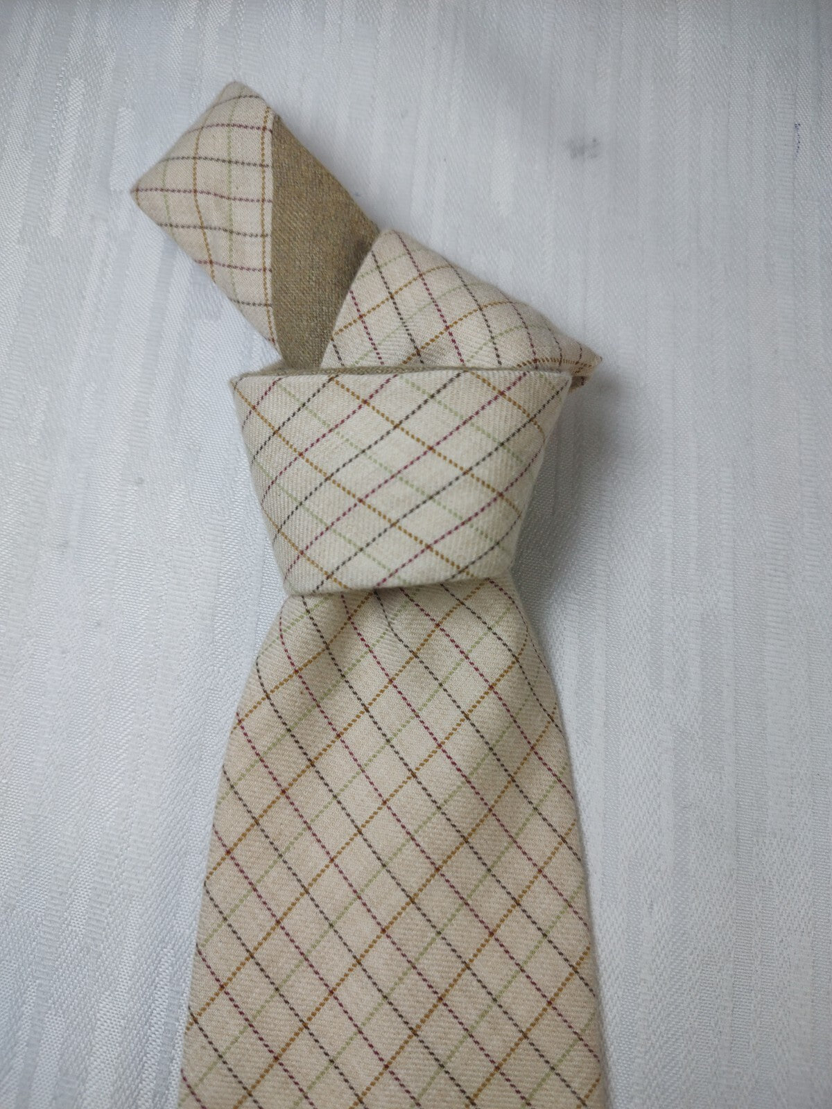 FUSARO NAPOLI CASHMERE COTONE TIE CRAVATTA NECKTIE ITALY CLASSIC SELF TIPPED