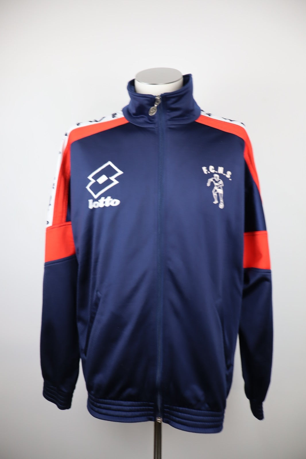 LOTTO ITALIA FCNS GIACCA SPORT CALCIO  UOMO Tg XL MAN VINTAGE SOCCER JACKET