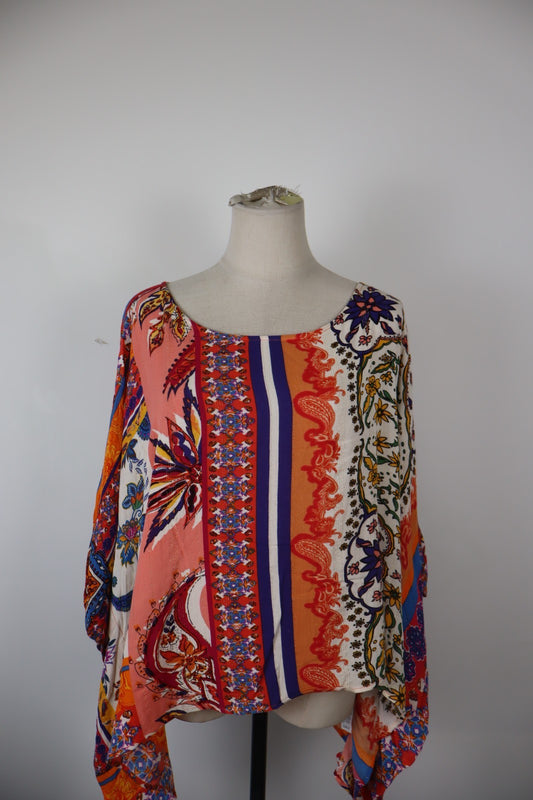 DESIGUAL MAGLIA DONNA TG. L WOMAN CASUAL VINTAGE T-SHIRT PONCHO VISCOSA