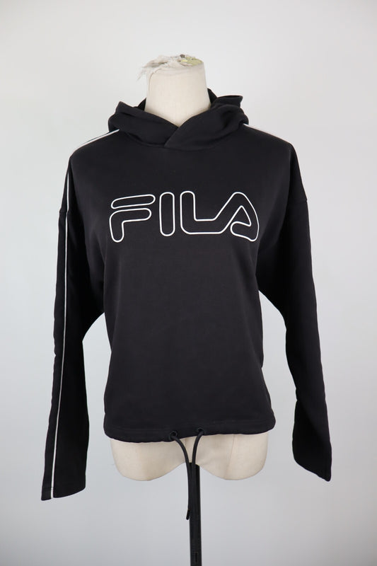 FILA FELPA CON CAPPUCCIO DONNA Tg S WOMAN CASUAL VINTAGE SWEATSHIRT COTONE