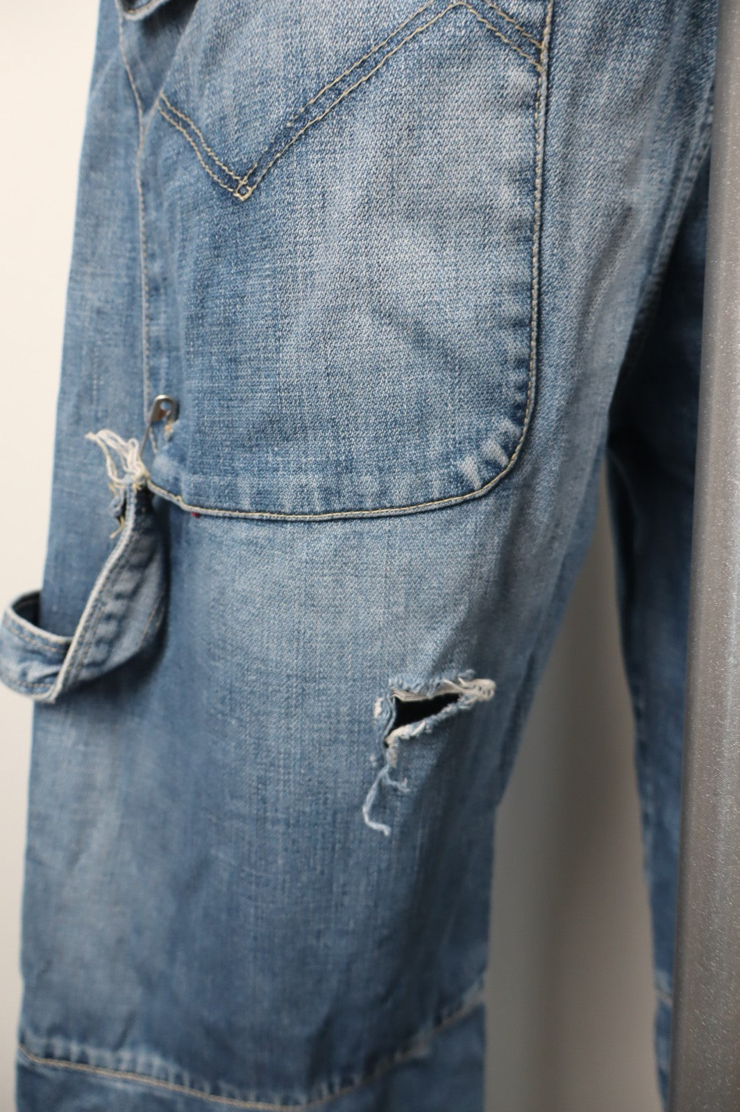 ENERGIE SALOPETTE JEANS MAN DENIM Tg. W31 COTONE CASUAL VINTAGE UOMO