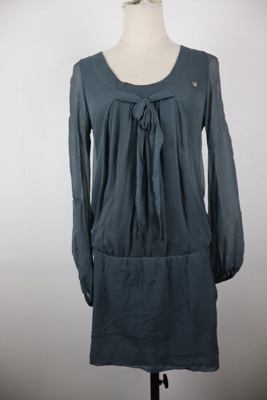 GAUDI' VESTITO ABITO MANICHE LUNGHE DONNA TG. 4O WOMAN CASUAL VINTAGE DRESS LOGO