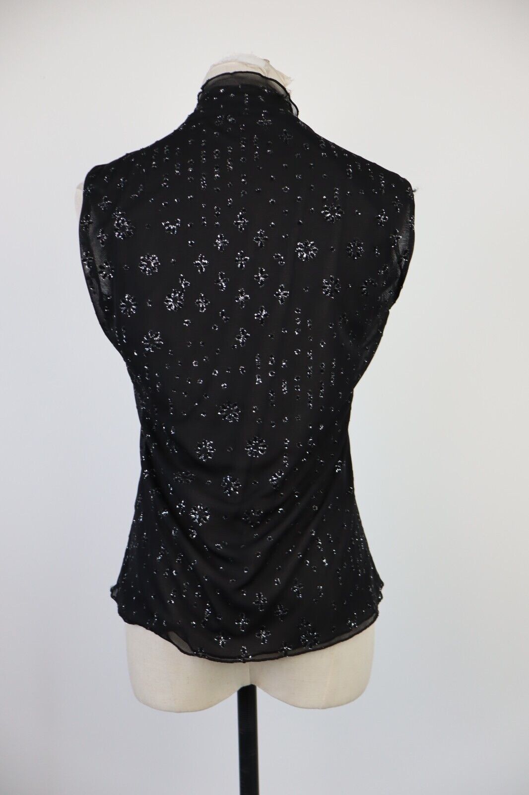 MAGLIA CROP TOP DONNA TG L WOMAN T-SHIRT GOTIC BRILLANTE SEXY VINTAGE Y2K 2000'S