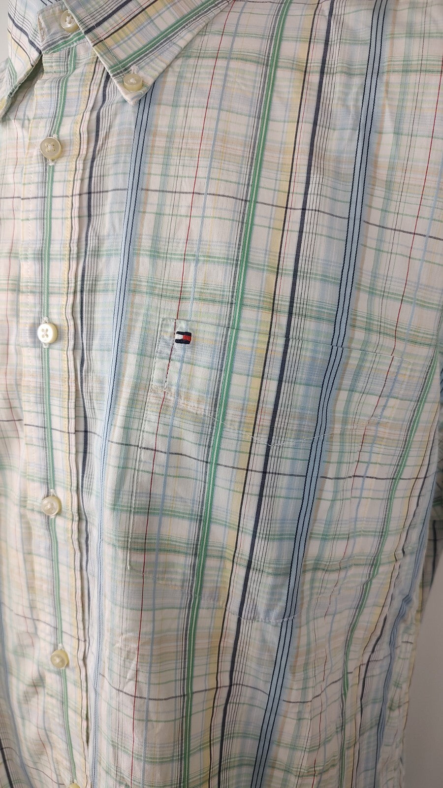 TOMMY HILFIGER CAMICIA UOMO COTONE TG. XL MAN CASUAL VINTAGE SHIRT