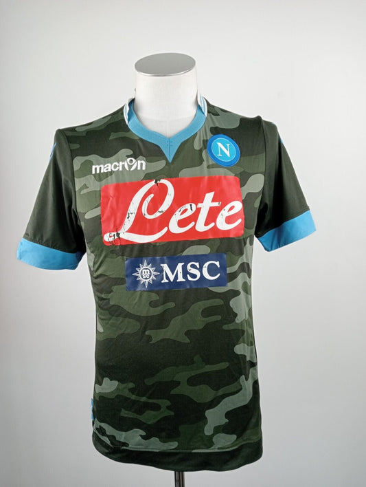MACRON NAPOLI ITALIA MAGLIA CALCIO TRIKOT UOMO Tg M SOCCER JERSEY VINTAGE 13/14