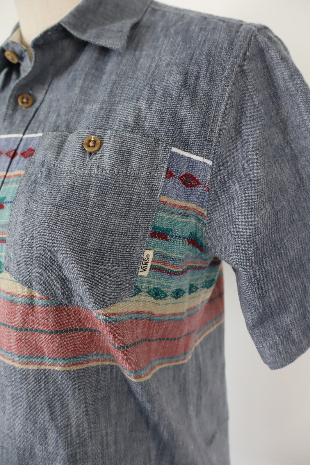 VANS CAMICIA DONNA TG. L WOMAN SHIRT CASUAL VINTAGE COTONE BOTTONI