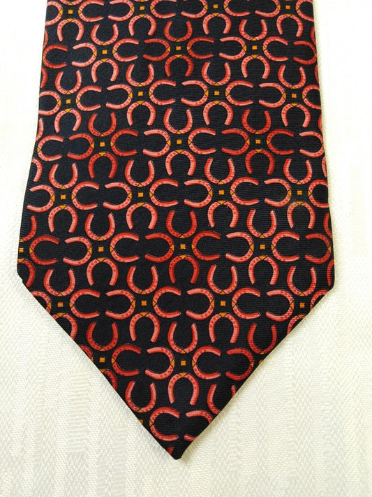 LONGCHAMP PARIS 100% SILK TIE SETA CRAVATTA NECKTIE MADE IN ITALY