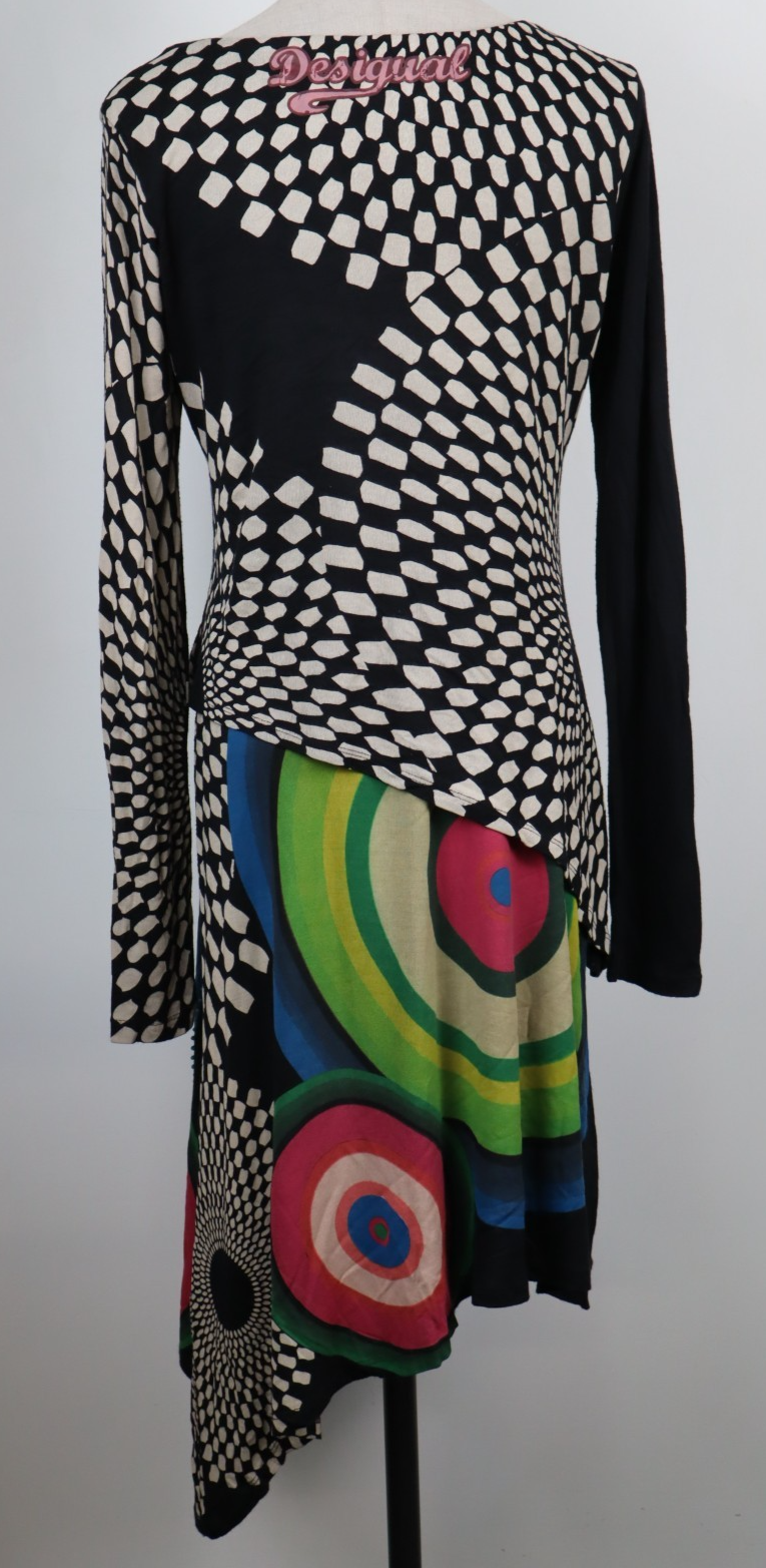 DESIGUAL VESTITO DONNA TG. M WOMAN CASUAL VINTAGE DRESS ABITO
