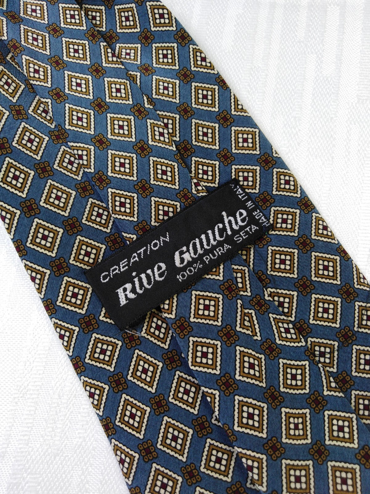 RIVE GAUCHE 100% SETA SILK TIE CRAVATTA NECKTIE ITALY VINTAGE CLASSIC