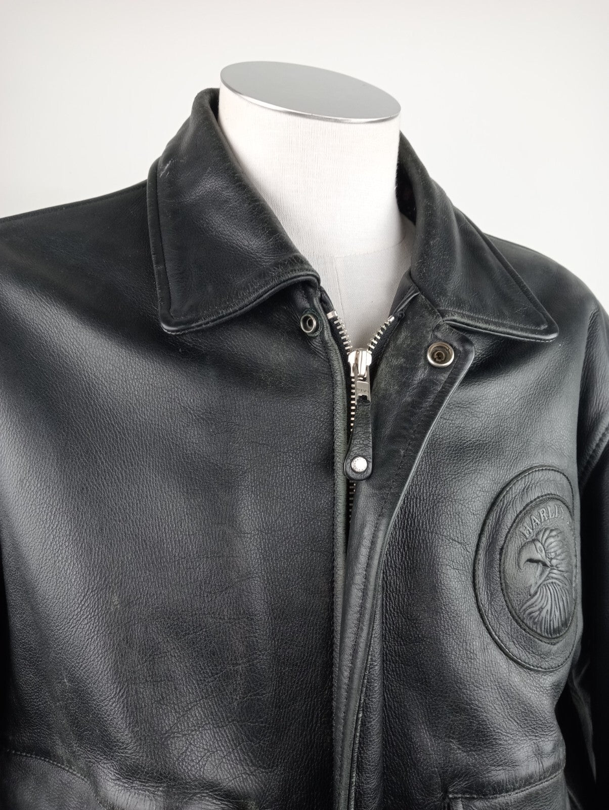 HARLEY DAVIDSON GIUBBINO PELLE MOTO LEATHER GIACCA UOMO Tg L MAN CASUAL JACKET