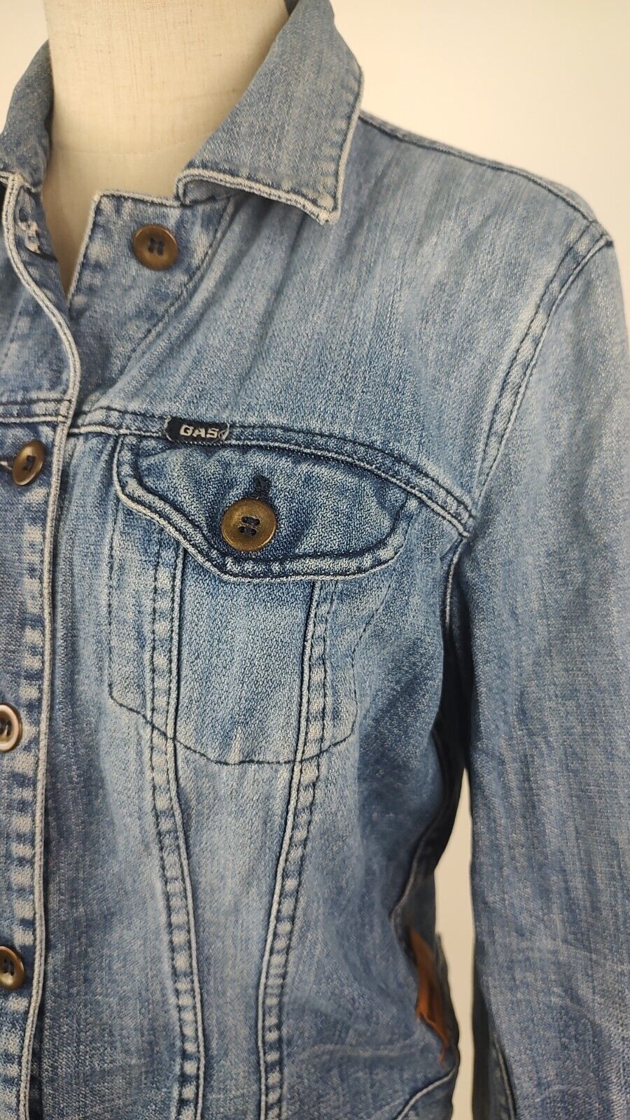 GAS GIACCA DONNA COTONE Tg M WOMAN CASUAL VINTAGE JACKET COTTON DENIM