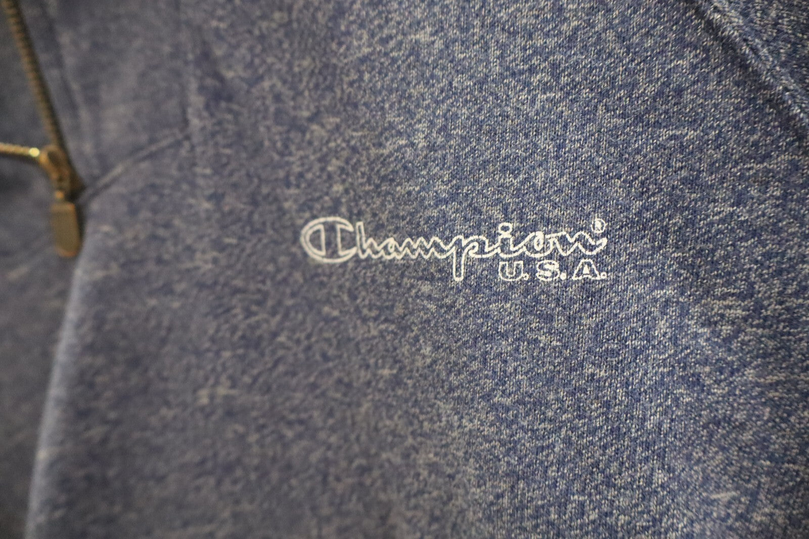 CHAMPION FELPA CON ZIP CERNIERA BLU UOMO Tg XL MAN SWEATSHIRT SPORT VINTAGE