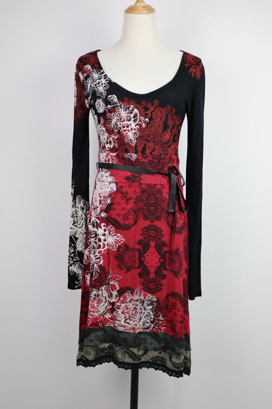 DESIGUAL VESTITO DONNA TG. L WOMAN CASUAL VINTAGE DRESS ABITO