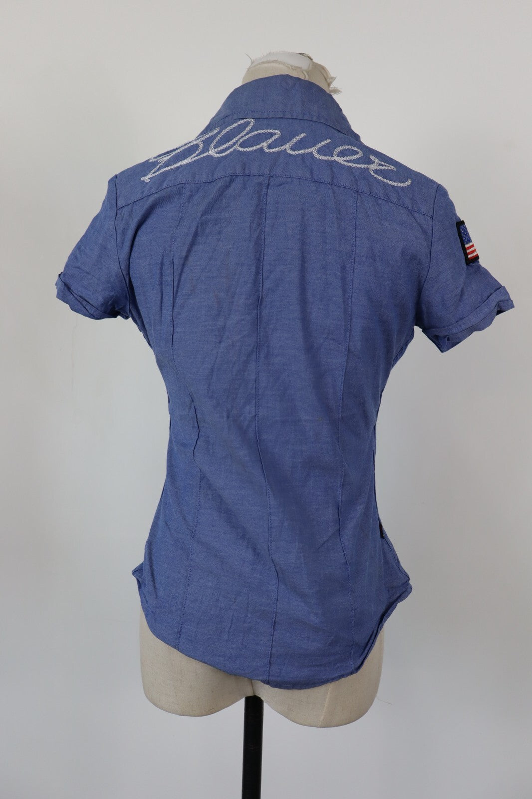 BLAUER CAMICIA DONNA TG. S WOMAN SHIRT CASUAL VINTAGE COTONE BOTTONI