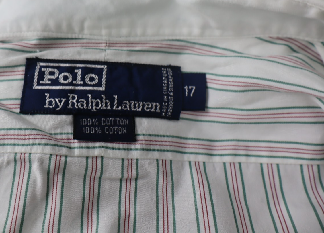 POLO RALPH LAUREN CAMICIA UOMO COTONE TG 17 MAN CASUAL VINTAGE COTTON SHIRT LOGO