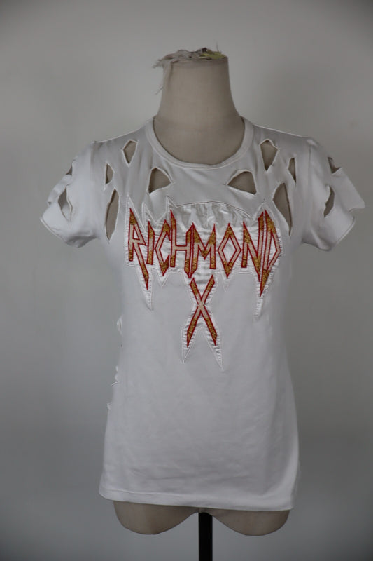 JOHN RICHMOND MAGLIA DONNA TG. 44 WOMAN CASUAL VINTAGE T-SHIRT COTONE