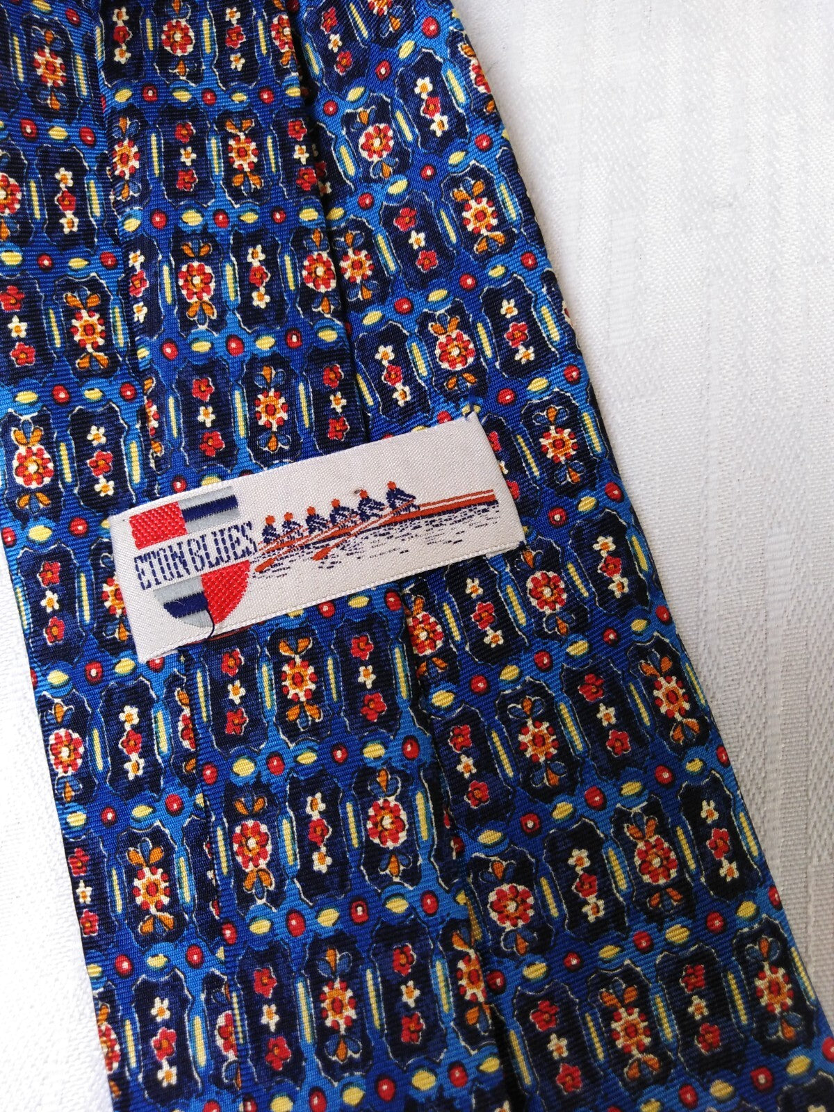 ETON BLUES 100%  SILK TIE SETA CRAVATTA NECKTIE MADE IN ITALY