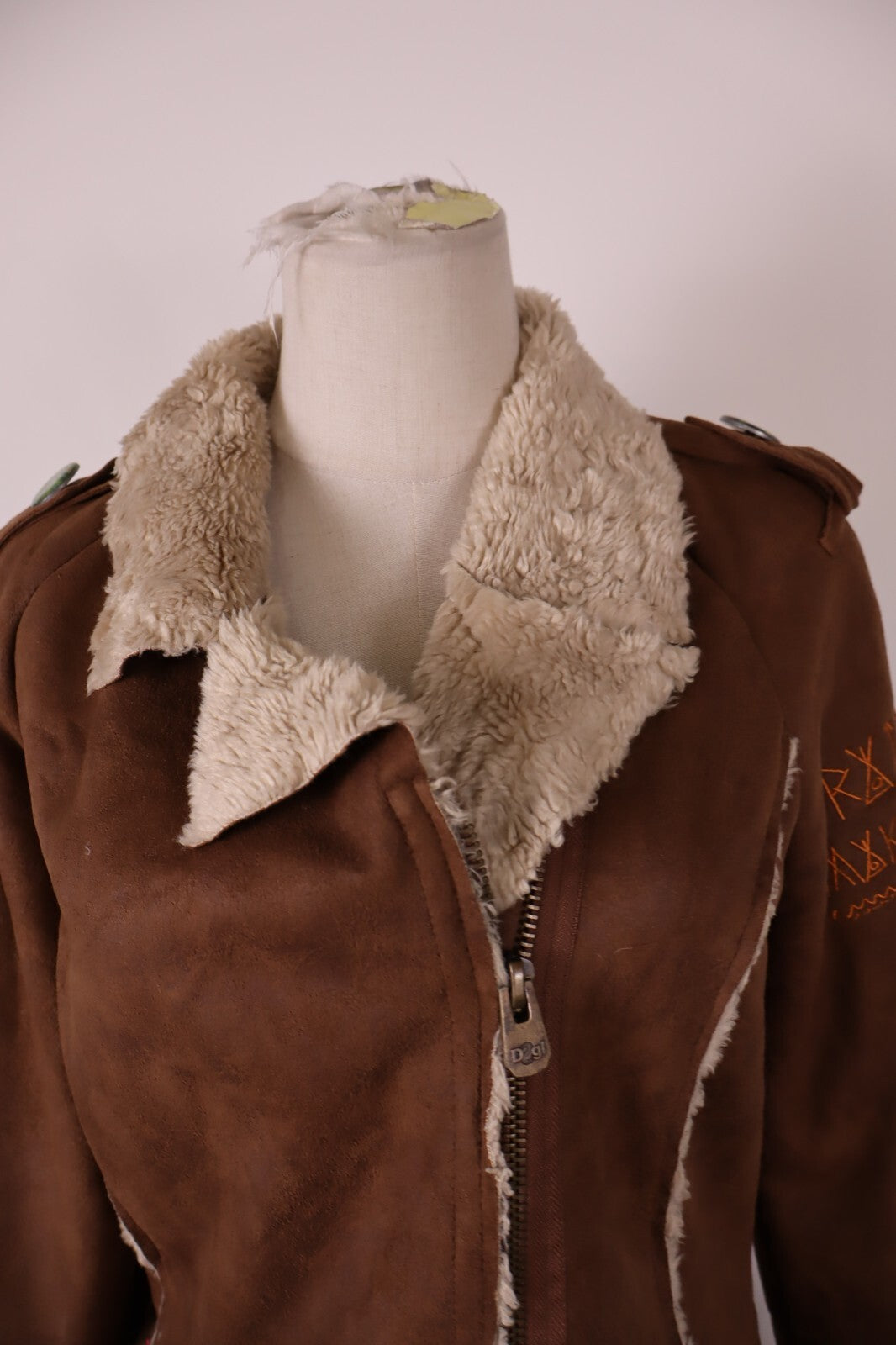 DESIGUAL GIUBBINO IMBOTTITO GIACCA DONNA TG 38 WOMAN JACKET VINTAGE CAMOSCIO