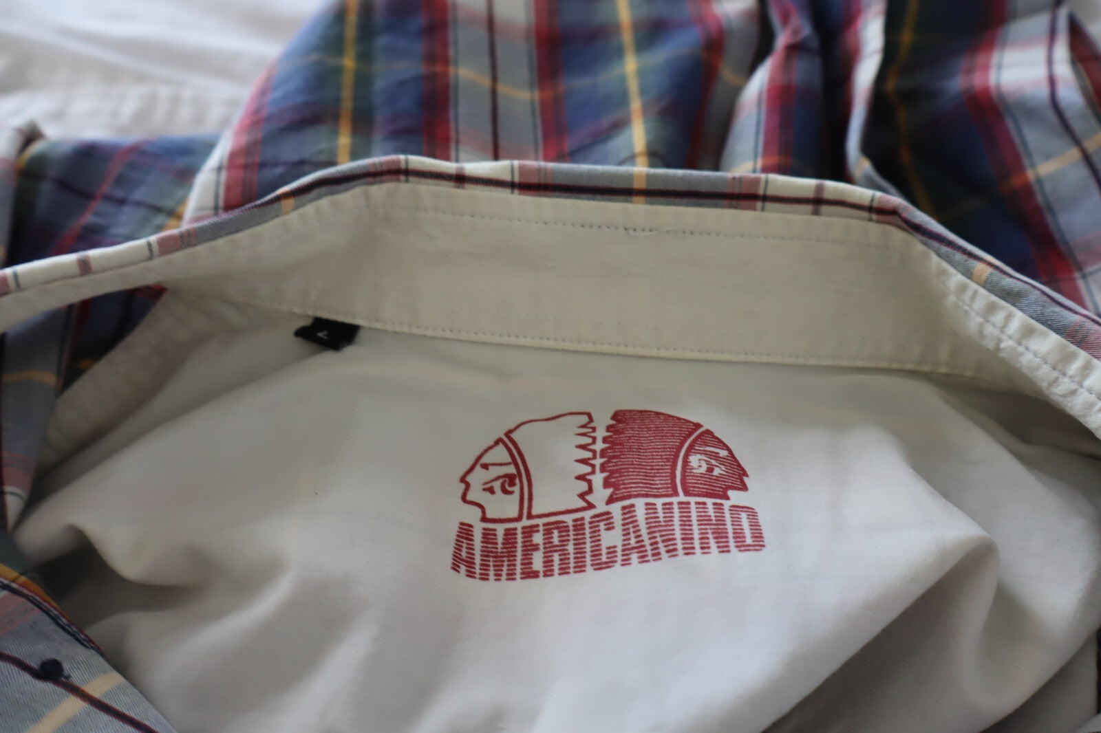 AMERICANINO CAMICIA UOMO COTONE TG. L MAN CASUAL VINTAGE SHIRT COTTON