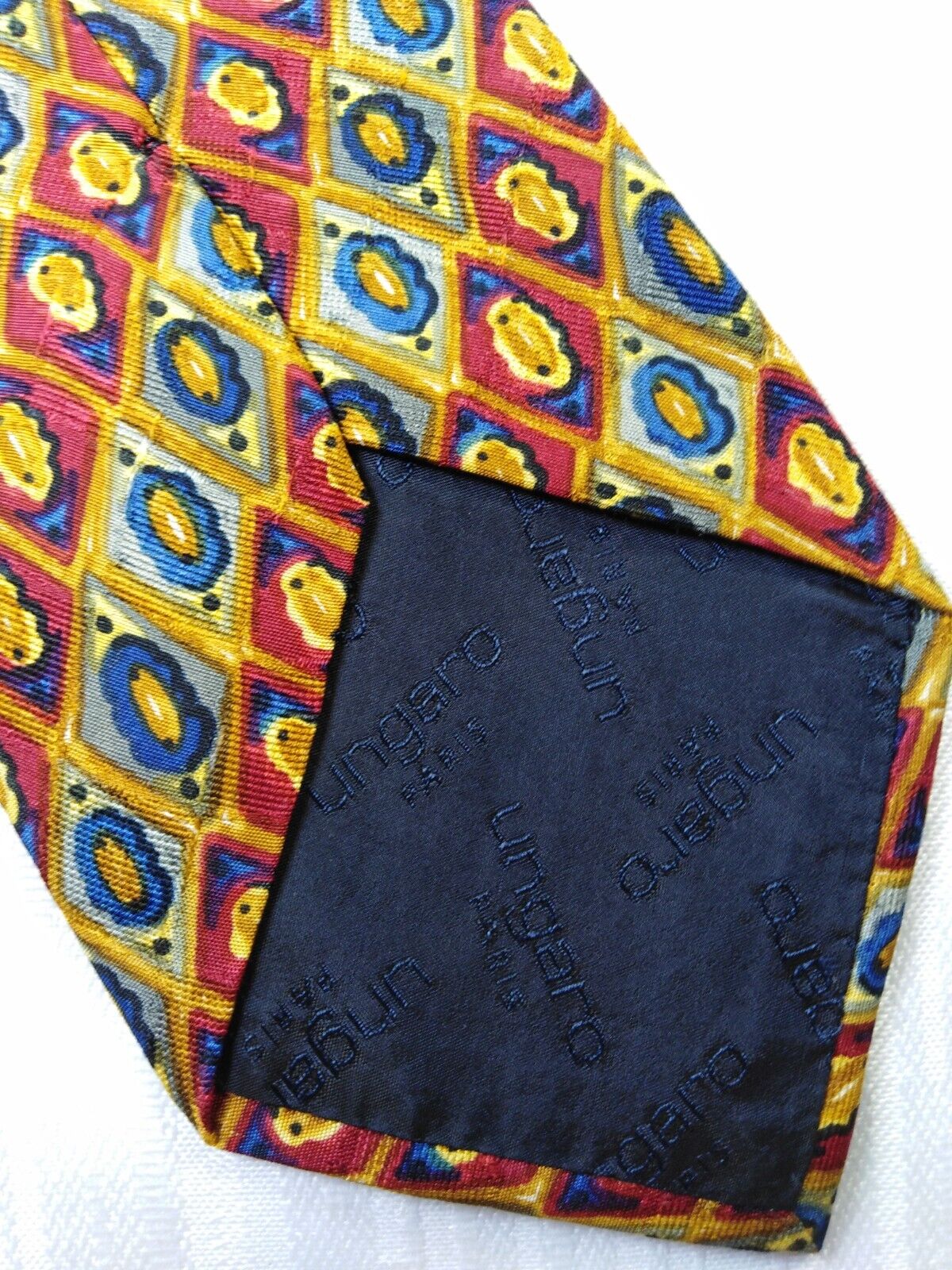 UNGARO PARIS 100% SILK TIE SETA CRAVATTA NECKTIE MADE IN ITALY