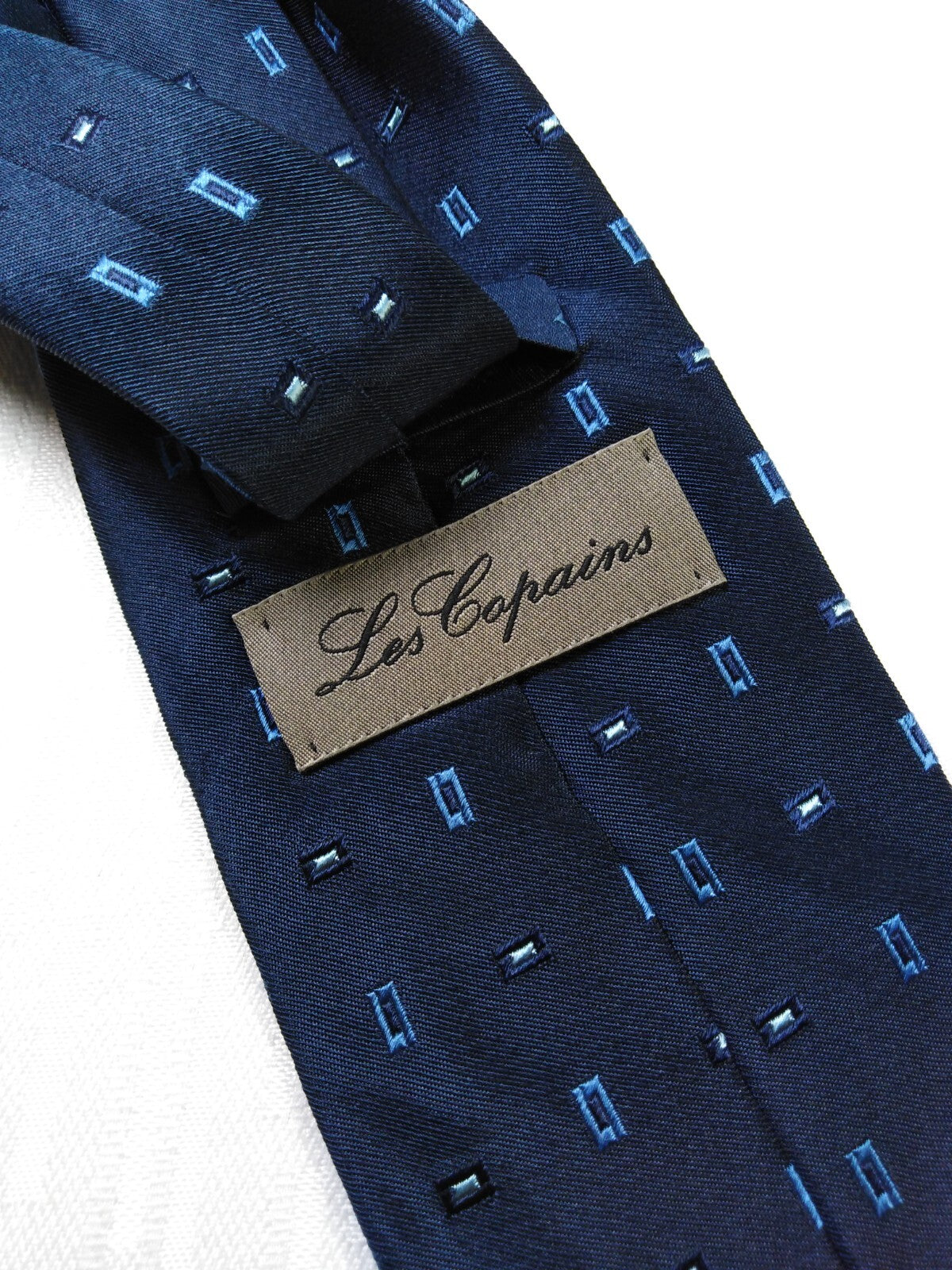 LES COPAINS 100% SETA SILK TIE CRAVATTA NECKTIE MADE ITALY VINTAGE CLASSIC