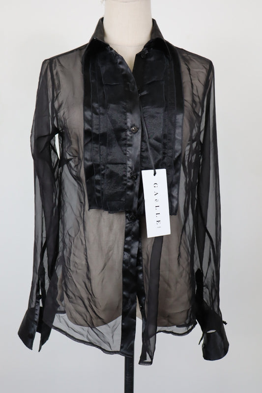 GAELLE CAMICIA DONNA TG. 40 WOMAN CASUAL VINTAGE SHIRT VELATO ELEGANTE