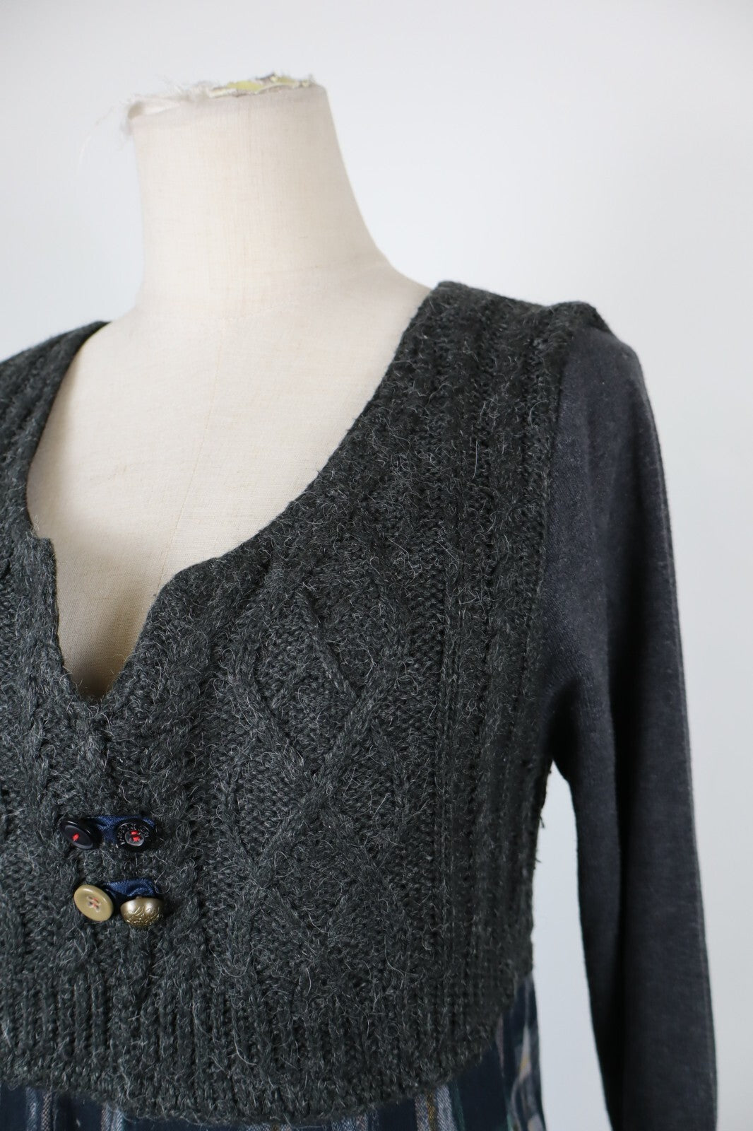 DESIGUAL VESTITO ABITO DONNA TG. M WOMAN CASUAL VINTAGE DRESS LANA WOOL