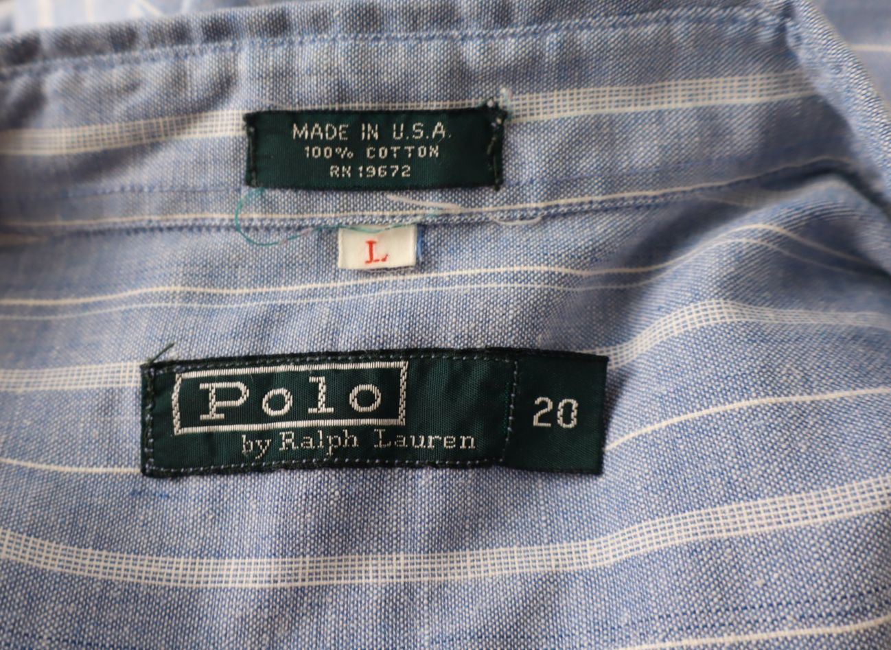 RALPH LAUREN CAMICIA UOMO COTONE TG L 20 MAN CASUAL VINTAGE COTTON SHIRT LOGO