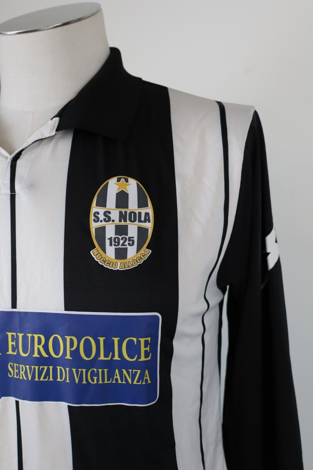 ZEUS SS NOLA N 18 MAGLIA CON ZIP CALCIO TRIKOT UOMO Tg M SOCCER JERSEY VINTAGE