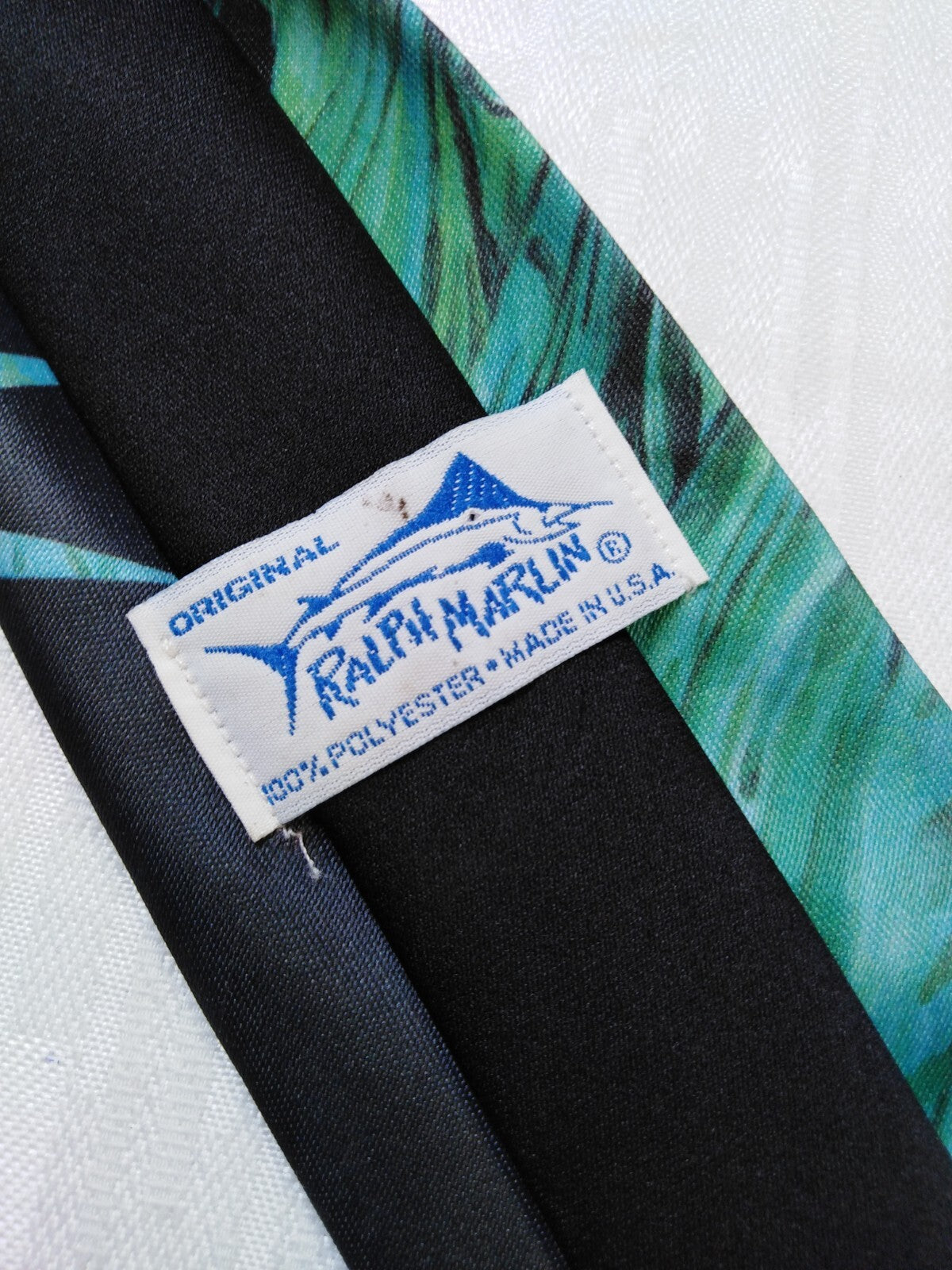 RALPH MARLIN POLIESTERE TIE CRAVATTA NECKTIE VINTAGE STATUE OF LIBERTY MADE USA