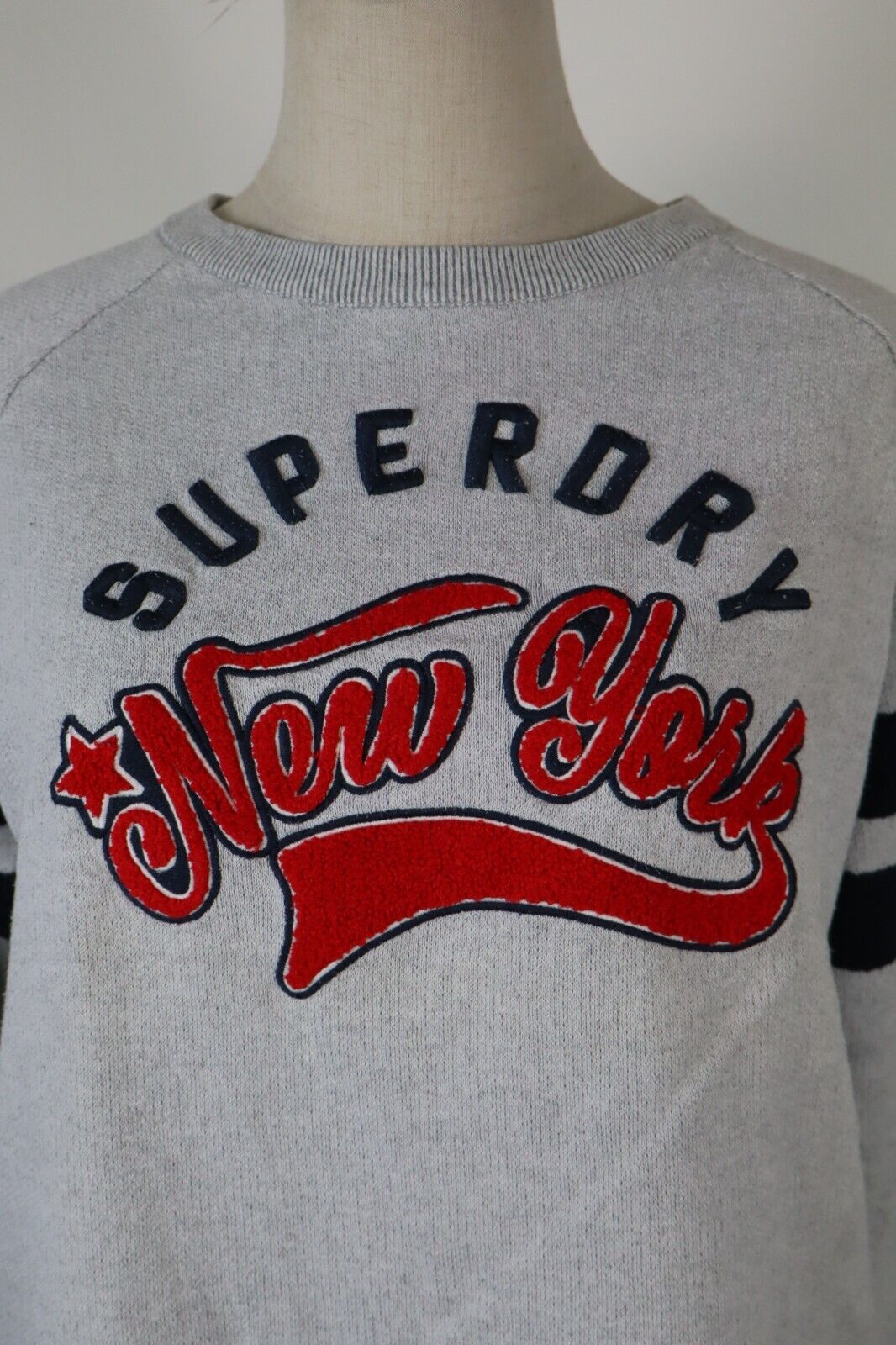 SUPERDRY DONNA Tg L WOMAN CASUAL VINTAGE SPORT SWEATSHIRT COTONE