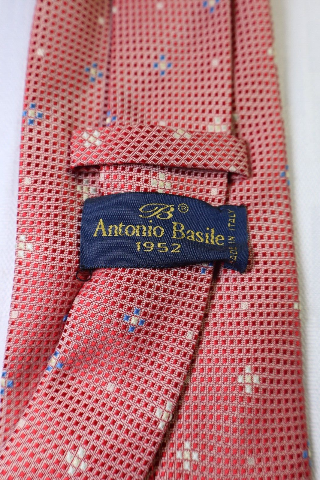 ANTONIO BASILE 100% SILK TIE SETA CRAVATTA NECKTIE MADE ITALY SELF TIPPED