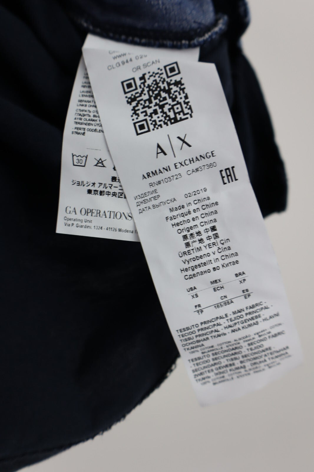 AX ARMANI EXCHANGE MAGLIA UOMO COTONE TG XS MAN COTTON T-SHIRT CASUAL VINTAGE