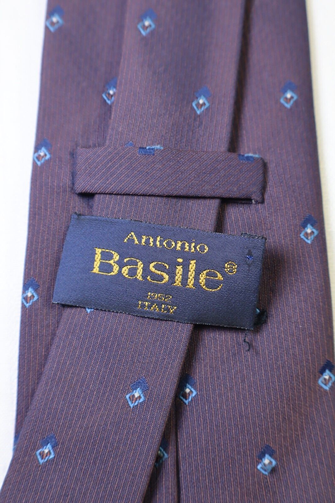 ANTONIO BASILE 100%  SILK TIE SETA CRAVATTA NECKTIE MADE IN ITALY SELF TIPPED