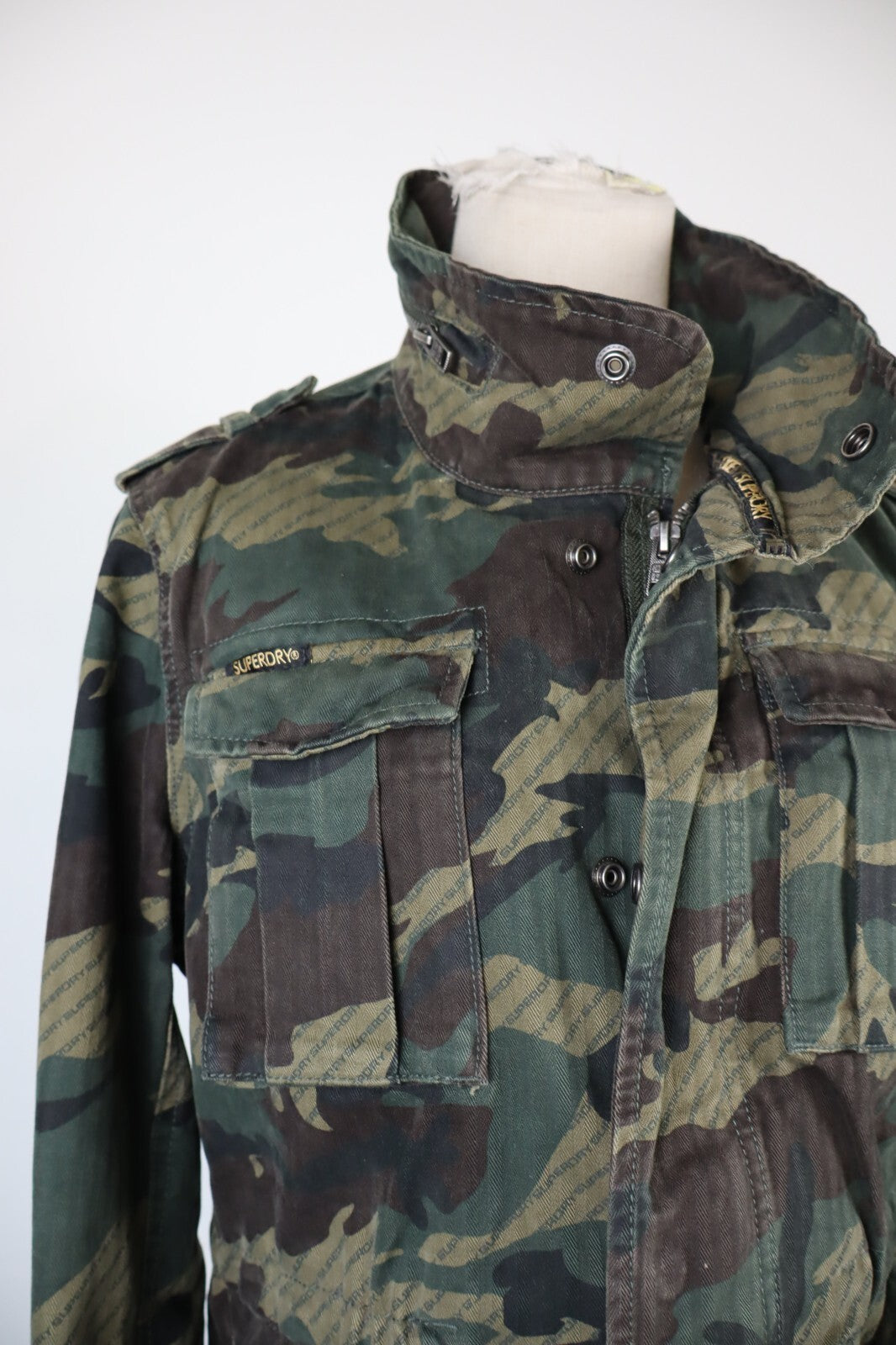 SUPERDRY GIUBBINO GIACCA DONNA TG 40 WOMAN JACKET CASUAL VINTAGE COTONE
