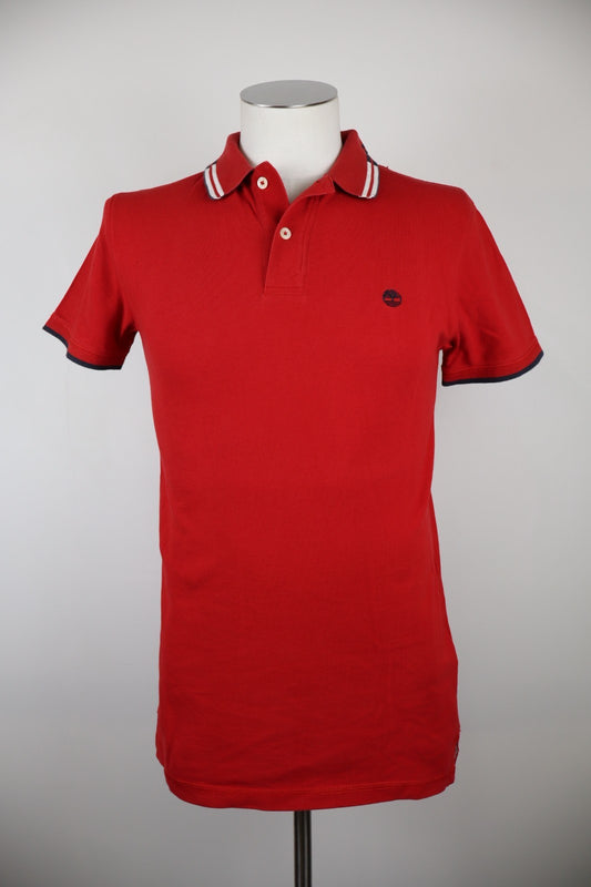 TIMBERLAND POLO UOMO MAN COTONE TG. S T-SHIRT CASUAL VINTAGE COTONE ROSSO LOGO