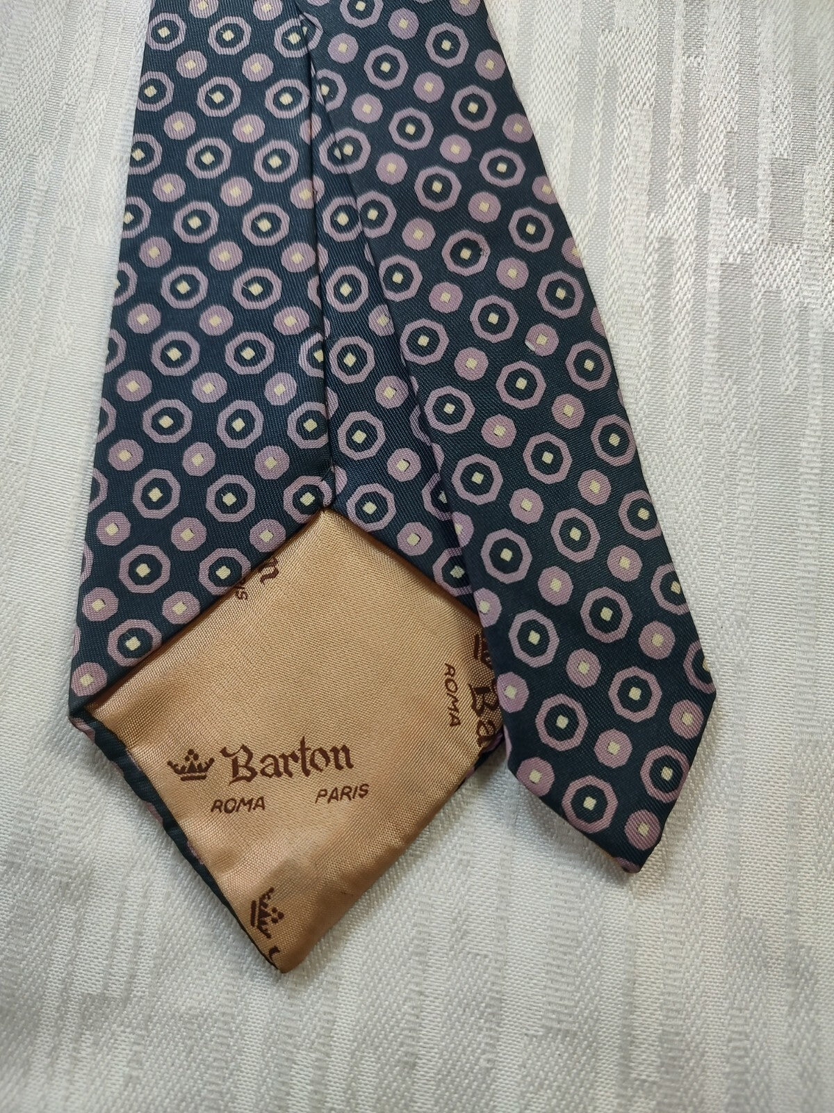 BARTON MODA 100% SILK TIE SETA CRAVATTA NECKTIE MADE IN ITALY CLASSIC