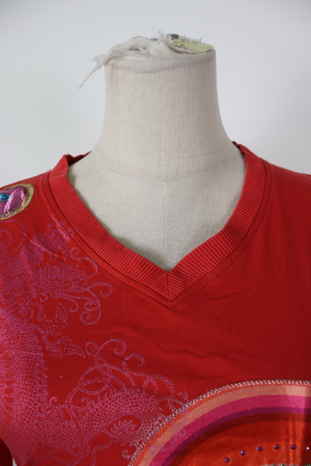 DESIGUAL MAGLIA DONNA TG. S WOMAN CASUAL VINTAGE T-SHIRT TOP