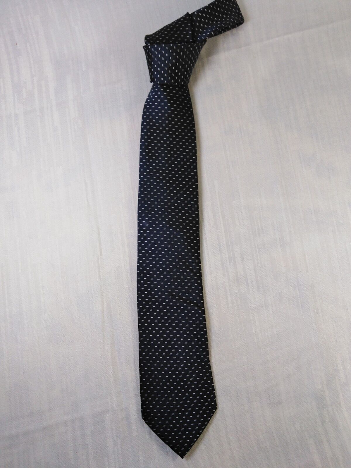 LUCIO LAMBERTI 100%  SILK TIE SETA CRAVATTA SELF TIPPED NECKTIE MADE ITALY