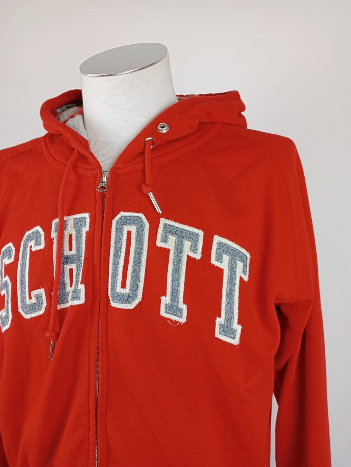 SCHOTT FELPA CAPPUCCIO JACKET UOMO Tg 2XL MAN SWEATSHIRT CASUAL VINTAGE
