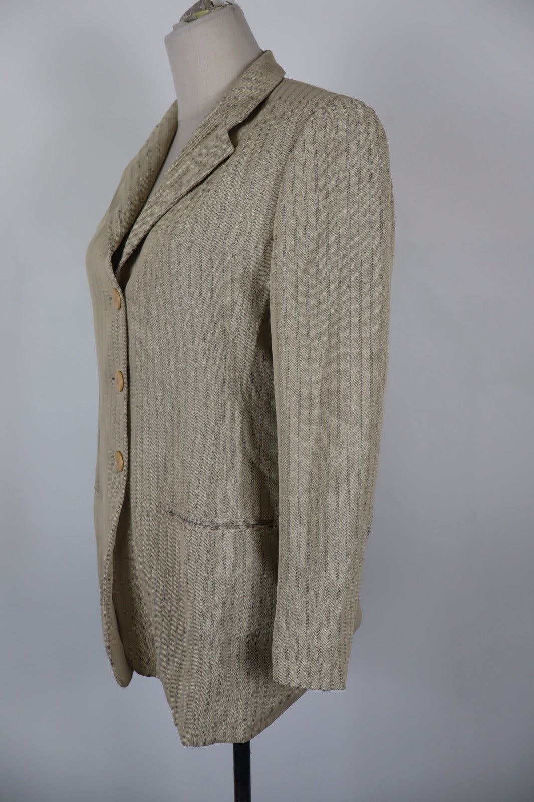 MAX MARA GIACCA BLAZER DONNA Tg 42 WOMAN VINTAGE JACKET COTONE LINO