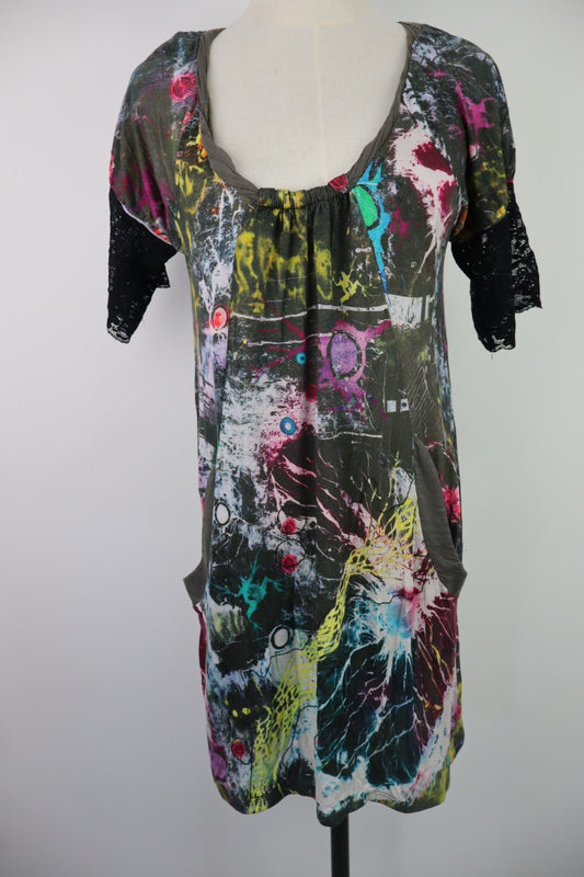 DESIGUAL VESTITO ABITO DONNA TG. XL WOMAN CASUAL VINTAGE DRESS COTONE