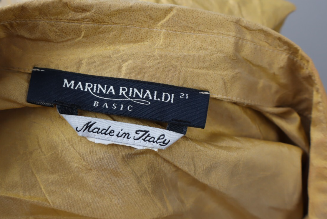 MARINA RINALDI BASIC CAMICIA DONNA TG. 21 WOMAN SHIRT CASUAL VINTAGE GOLD ORO