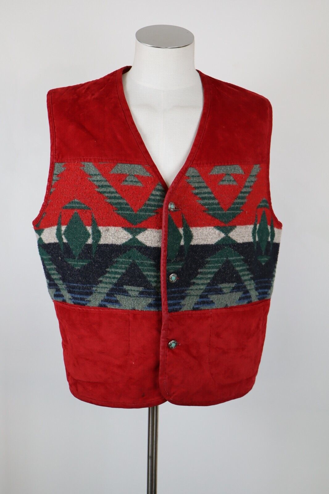 WAMPUM GIUBBINO SMANICATO GILET LANA WOOL UOMO TG S MAN CASUAL VINTAGE JACKET