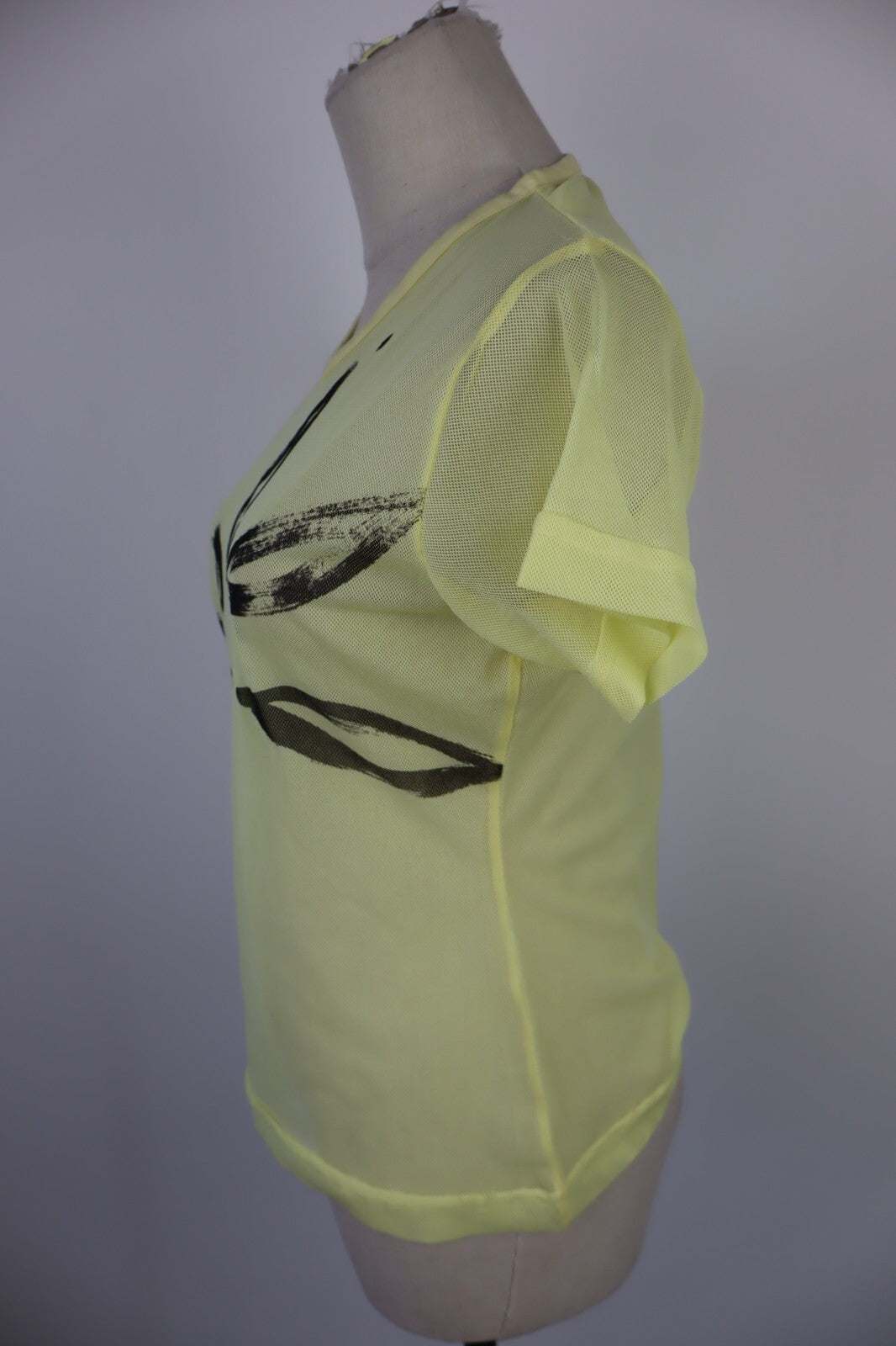 MAGLIA CROP TOP DONNA M WOMAN T-SHIRT GRUNGE A RETE CHIC VINTAGE Y2K 2000'S