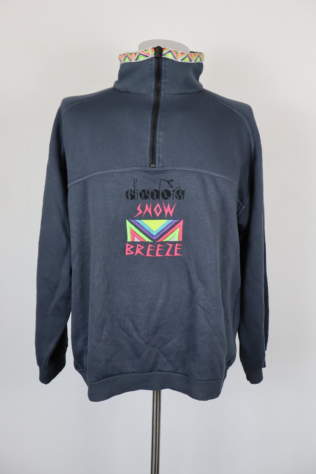 DIADORA FELPA ZIP COTONE UOMO Tg L SPORT MAN SWEATSHIRT COTTON CASUAL VINTAGE